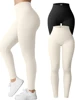 Seamless Sports Fitness Legging Autumn and Winter Women's Solid Color Thread Elastic Sports Fitness Pants High Waist Lifting Hip 4