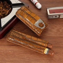 Galiner couro charuto caso com guilhotina cortador de charuto humidor portátil caixa de viagem novo tabaco faca corte