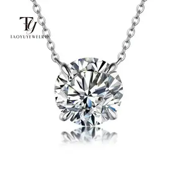 Moissanite Dia 6.5mm 0.5-5CT Woman Pendant Sier Necklace For Women Chains Party Bridal Fine Jewelry 925sterling Silver Necklace 1