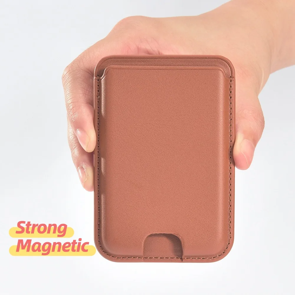 Magnetic Leather Wallet Card Holder with Bank ID Slot