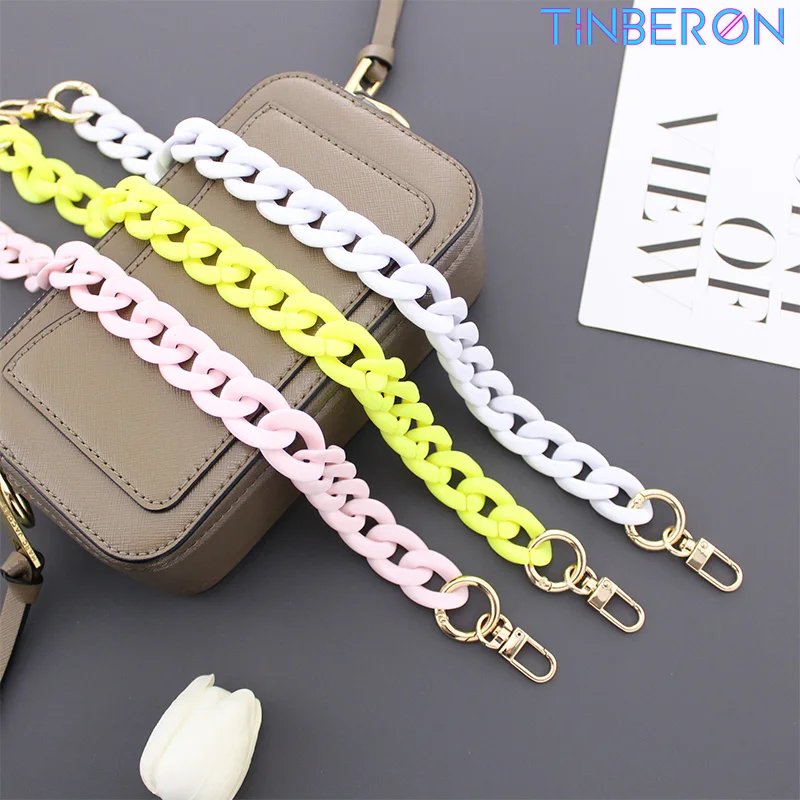 TINBERON Colorful Acrylic Resin Bag Strap for Shoulder Bags Handbag Handle  Chain Strap Detachable Belts Straps Bag Accessories