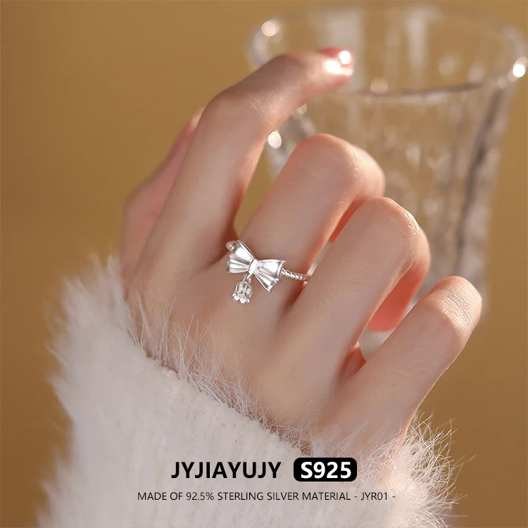 

JYJIAYUJY 100% Whole Original Pure Silver S999 Ring In Stock Butterfly Knot Bell Orchid Fashion Jewelry Gift Daily Use JYR01