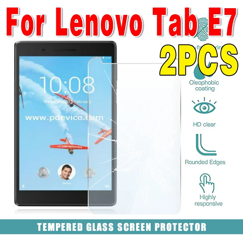 

2Pcs Tempered Glass for Lenovo Tab E7 9H 2.5D Full Cover Protective Screen Protector Film