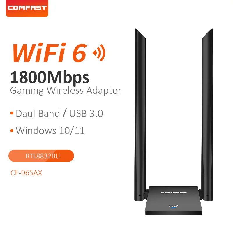 1800Mbps USB3.0 WiFi 6 cartes réseau sans fil CF-957ax antenne