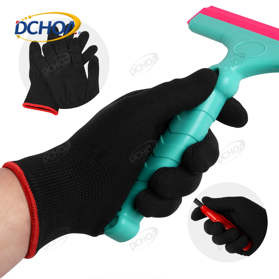 3/5Pairs DCHOA Anti-Static Vinyl Wrap Gloves Nylon Window Tinting Film Application Protect Tool Car Wrapping Tint Work Gloves
