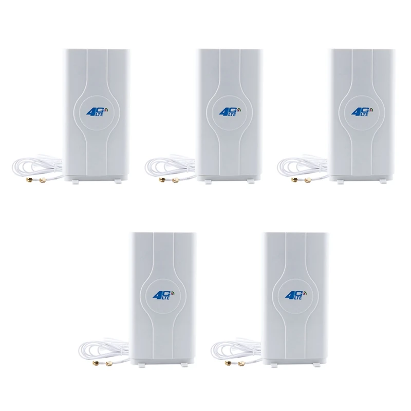 

5X 700-2600Mhz 88Dbi 3G 4G Lte Antenna Mobile Antenna Male Connector Booster Mimo Panel Antenna+2 Meters(2X SMA-Male)