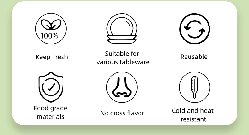 Description Picture 3 of itemFresh-keeping Lids Adjustable Elastic Plastic Caps Cover Food Storage Container Kitchen Fridge Organization Accessorie Houseware