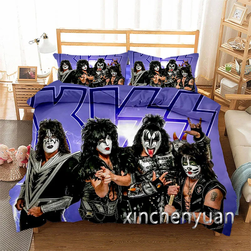 

Rock Kiss Metal Band 3D Printed Duvet Cover Set Twin Full Queen King Size Bedding Set Bed Linens Bedclothes for Young