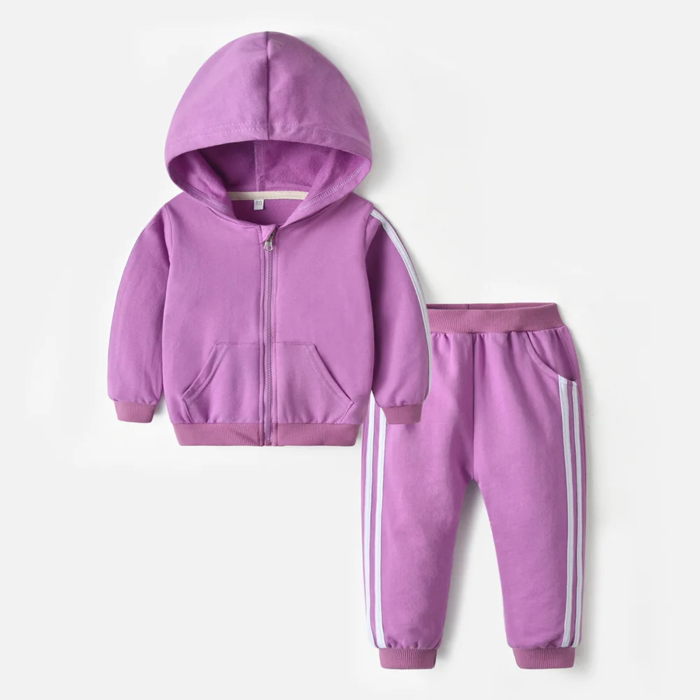 

Spring Zipper Hoodle Leg Shaping Harem Pants Two-Piece Set 2024 Children Men's and Women's Sports Solid Color Casual Suit