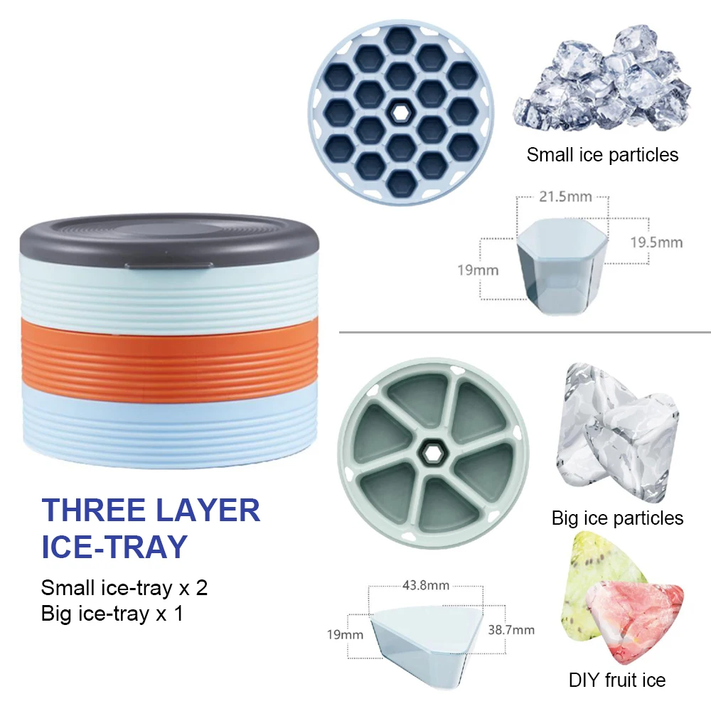 Silicone Ice Cube Trays Set Square Ice Cube Molds Ice Maker BPA Free Reusable Ice Mold For Whiskey, Cocktails, Bourbon With Lid 6