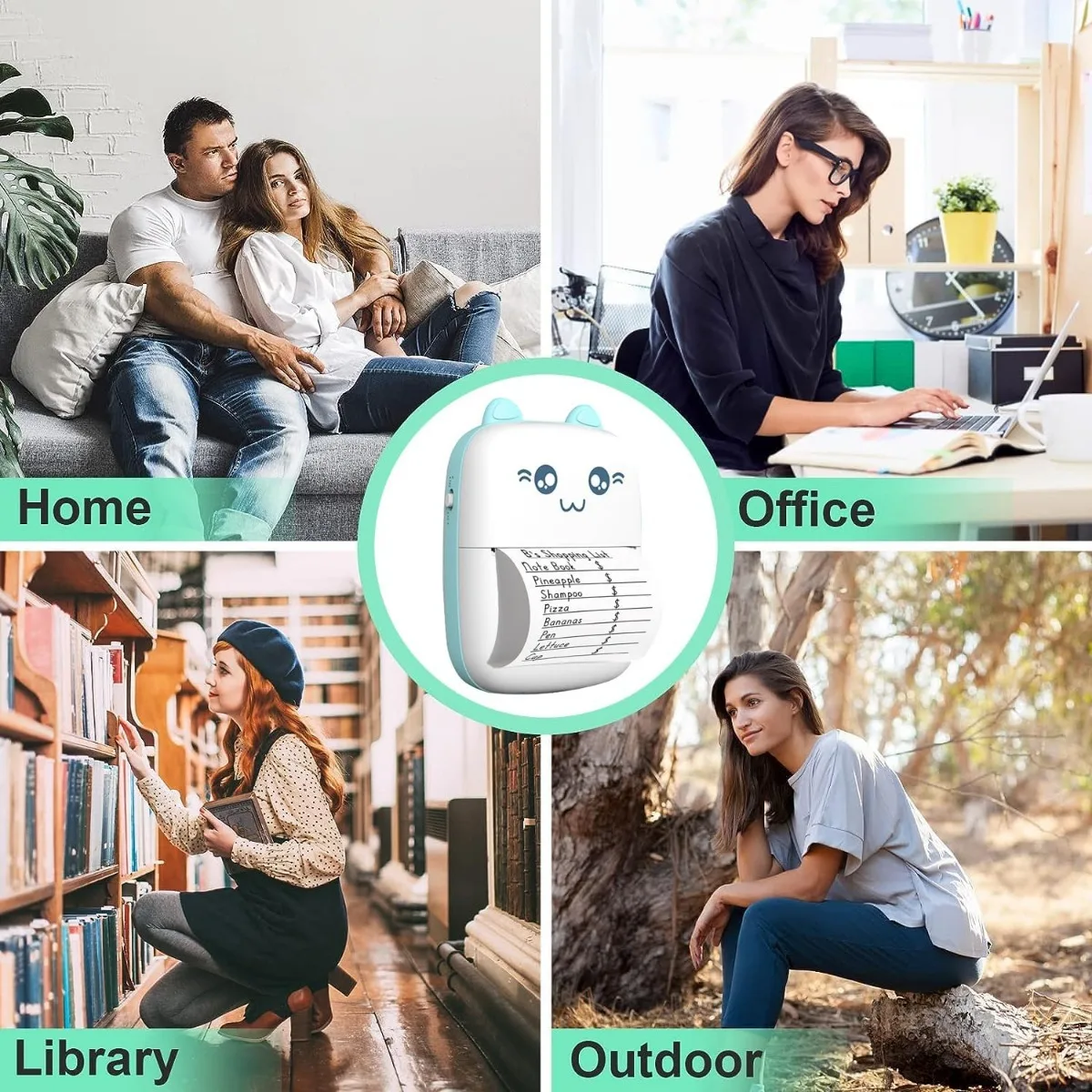 Inkless Printer Portable Thermal Printer Bluetooth Wireless Small Instant Pocket Printer For Anatomy Picture Children DIY