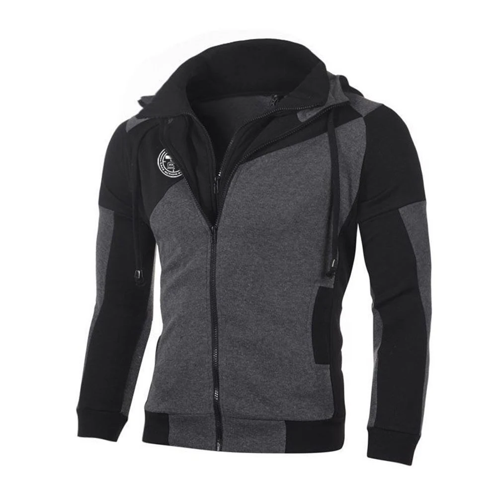 2023 Glock pistol American logo men's comfortable and casual double zipper hooded splicing high quality jacket hooded top.