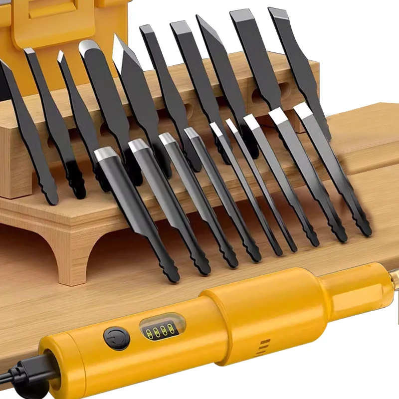 40W USB Cordless Electric Carving Knife Tool Woodworking Root Sculpture Carpenter Chisel Wood Lithium Electric Chisel Set 3