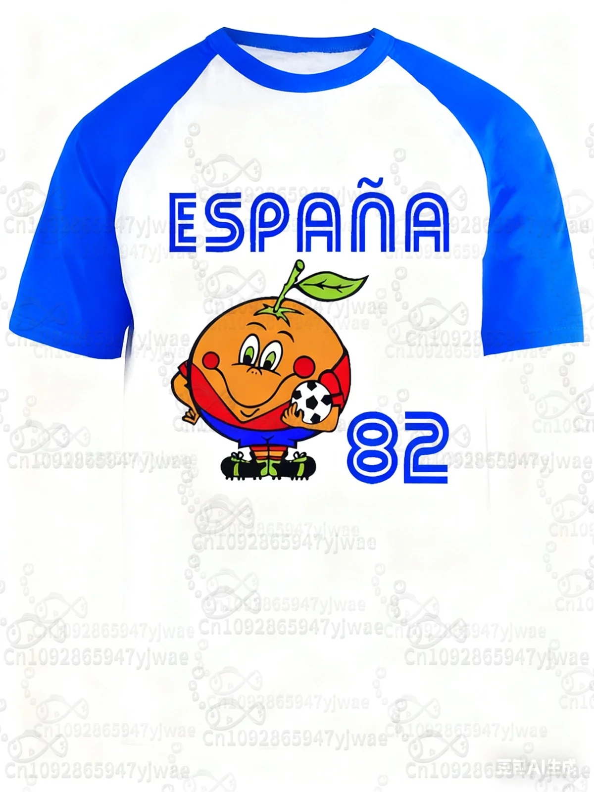 Spain 82 Naranjito World Football Sports T-Shirt For Men Women Unisex O-Neck T-Shirts Retro Commemorative Jersey Female T-Shirt 5