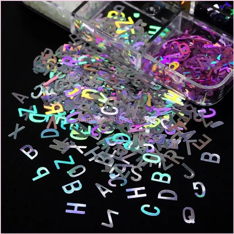 57QA Englische Buchstaben Glitzer Pailletten Flocken Harz UV Epoxidharz Formfüllungen Art Dekorationen DIY Handwerk – Detail 9