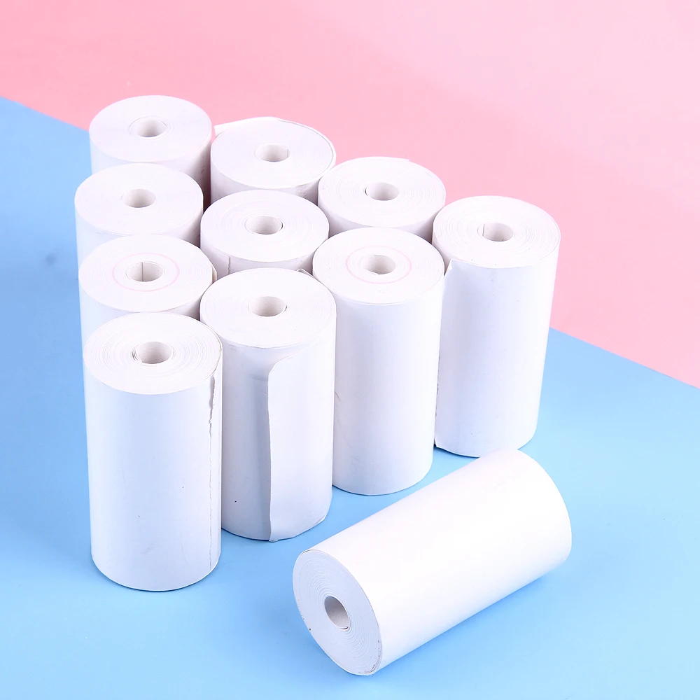 

3/6 Rolls Thermal Paper White Colorful Adhesive Thermal 57*30mm Roll Direct Portable Sticker Paper For Pocket Thermal Printer