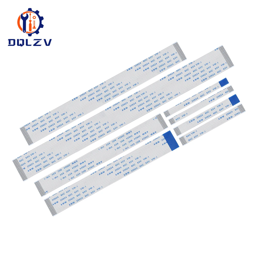 Flexible Flat Cable 10PCS Flat Flexible Cable FFC FPC AWM 20624 80C 60V VW-1 FFC-0.5MM 1.0MM 4/6/8/10/12/14/16/18/20/22 Pin Line length 5/10/15/20CM