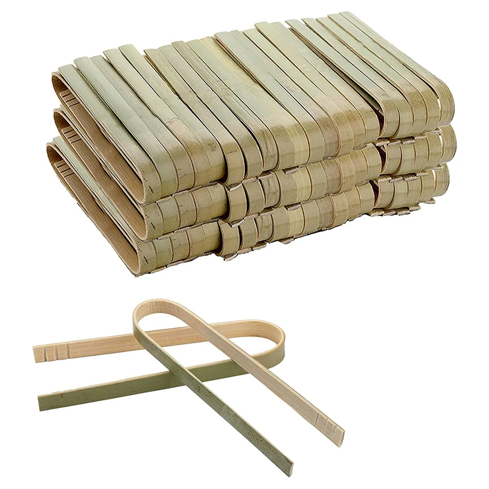 

120 упаковок, мини-Бамбуковые щипцы, 4-дюймовые Одноразовые щипцы, экологически чистые одноразовые бамбуковые мини-принадлежности, тостов, щипцы