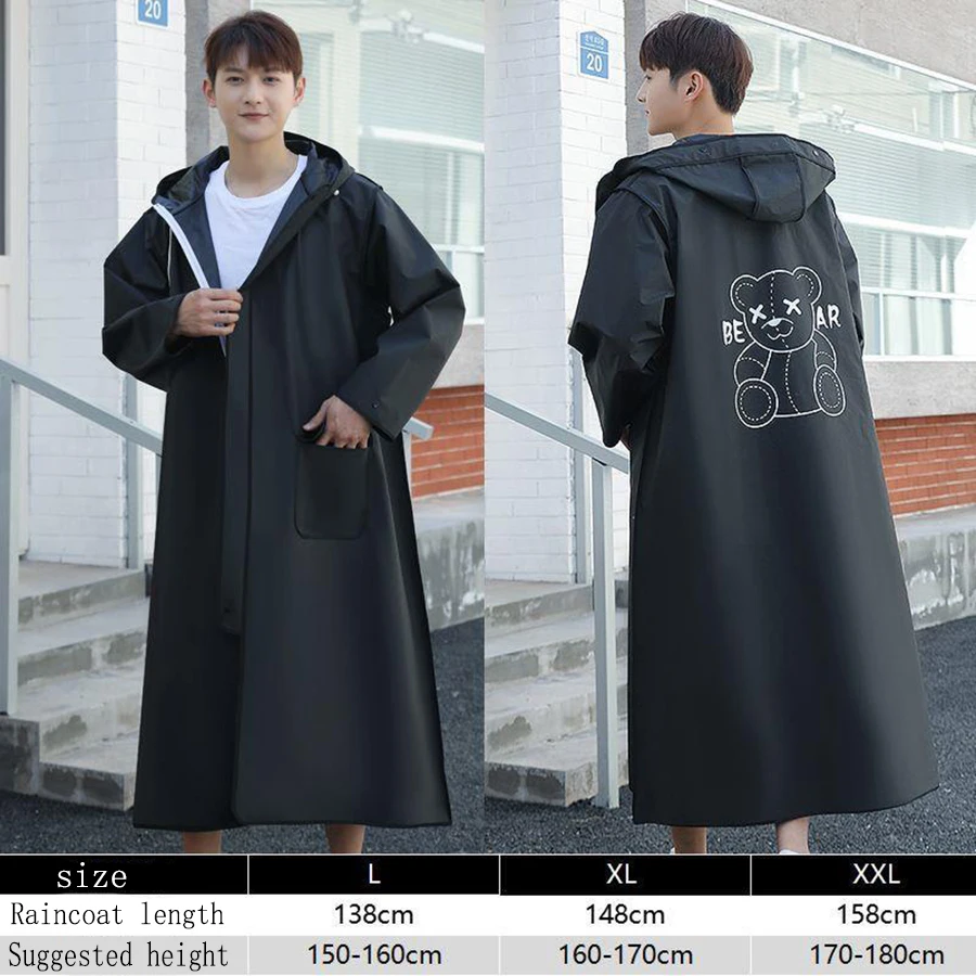 EVA Men's And Women's Raincoats Full Length Adult Riding And Walking Rainstorm Proof Electric Bicycle Poncho raincoat poncho