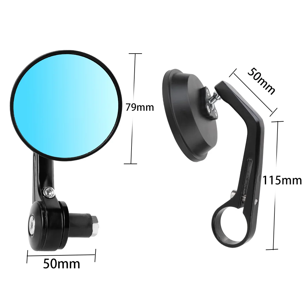 카페 레이서용 라운드 바 엔드 리어 미러, 모토 사이드 뷰 미러, 오토바이 액세서리, 오토바이 스쿠터 백미러, 7/8 인치