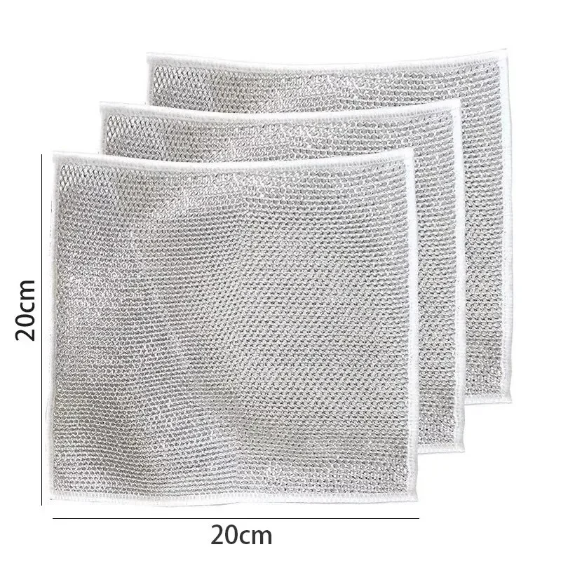 20/10pcs Magic Cleaning Cloth Thickened Double-sided Metal Steel Wire Rags Kitchen Dish Pot Washdishing Cloths Towel Clean Tools 6