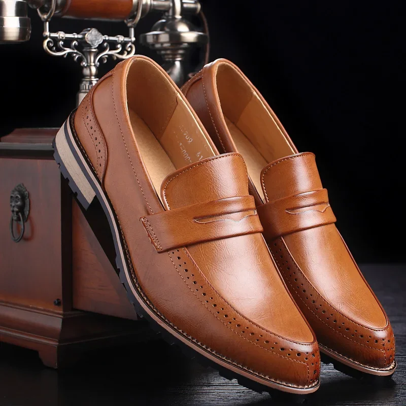 

Мужские классические кожаные туфли, коричневые деловые оксфорды, Классическая обувь для джентльменов, для осени, 2024