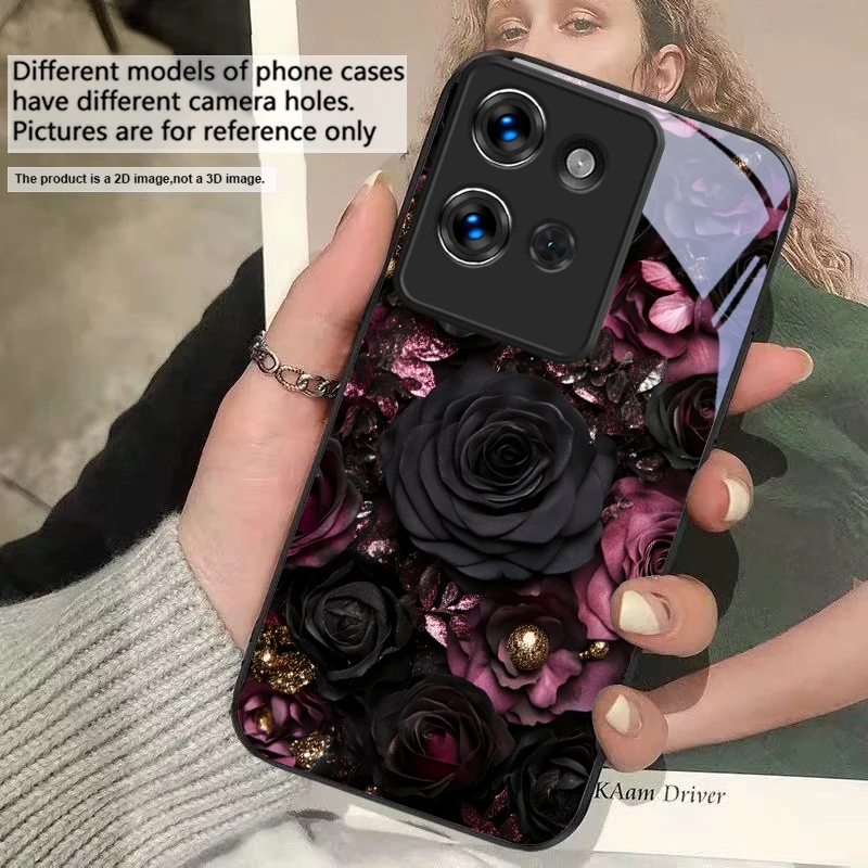 Wine Red Floral Petals Glass Phone Case