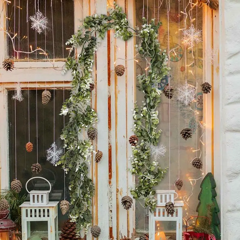 Greenery Garland Artificial Vines Faux Leaves Fake Ivy Greenery For Plant Backdrop Wall Room Decor 5.9 Feet For Wedding Home