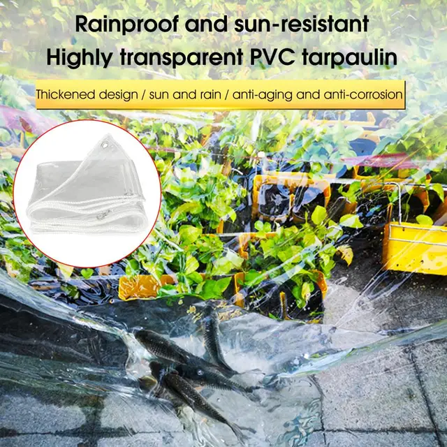Esőfedelek Eső Tarpaulin Átlátszó Vastag Pvc Magas Szilárdságú Korróziógátló Növény Fedele Kerti Háztartási Árukhoz - Image 4