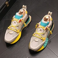 British Party Shoes Fashion Breathable Mesh Casual Sneakers Non-slip Round Toe Thick Bottom Business Leisure Walking Loafers 1