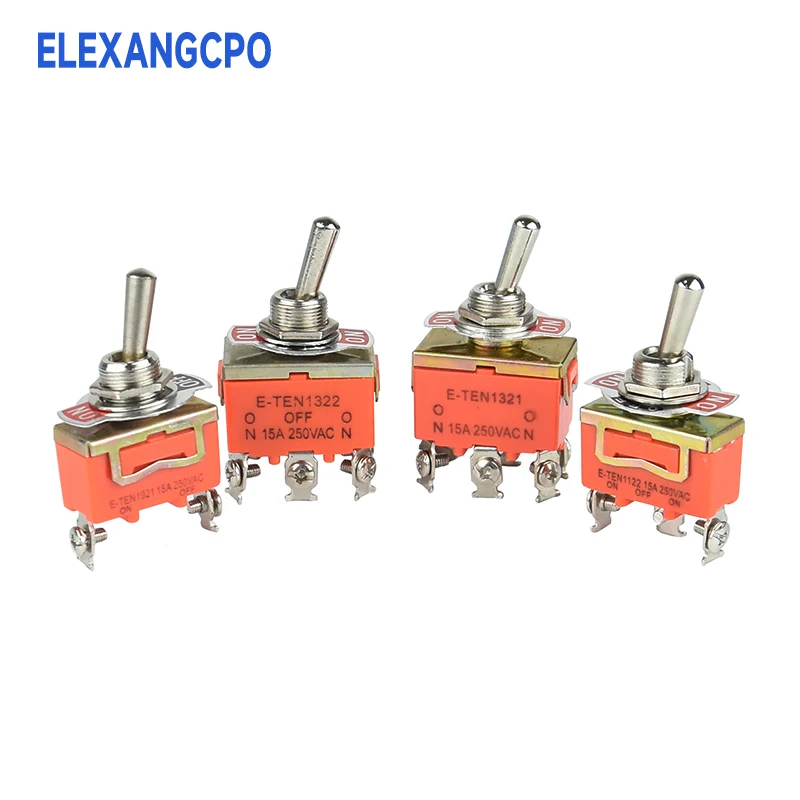 E TEN 250VAC 15A Kippschalter 2 3 Positionen Verriegelungsschalter AUS-EIN EIN-AUS-EIN Oranger Schalter 1021 1122 1321 1322 und wasserdicht – Detail 2