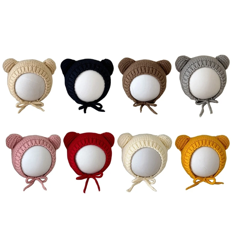 

Baby Cap Boy and Girl Knit Hat Cartoon Bear Ears Soft Infant Toddler Beanie