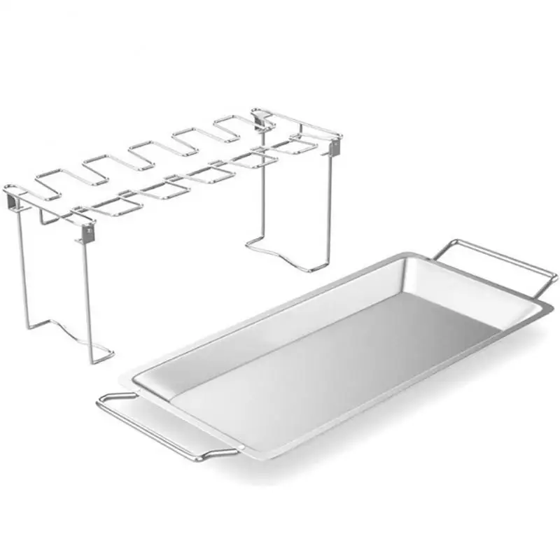 BBQ Beef Chicken Wing Leg Grill Barbecue Cooking Rack Non-Stick Stainless Steel Barbecue Drumstick Oven Roaster Stand
