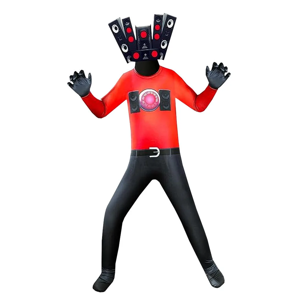 Halloween Skibidi Toilet Costume Kids Adult Skibidi Toilet Costumi Cosplay Speaker Man Tv Man Tuta Tute Maschera
