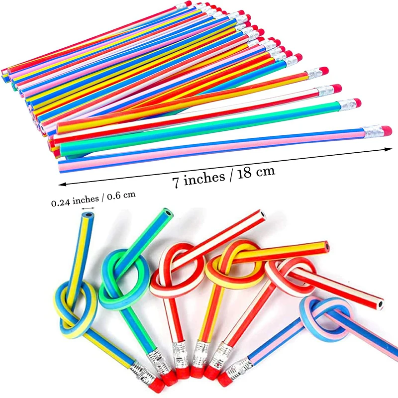 5 matite morbide flessibili con gomma colorate per bambini - immagine 3