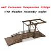 1/72 ww2 European Suspension Bridge Wooden Assembly Model Building Scene Simulation Miniature Toy 1