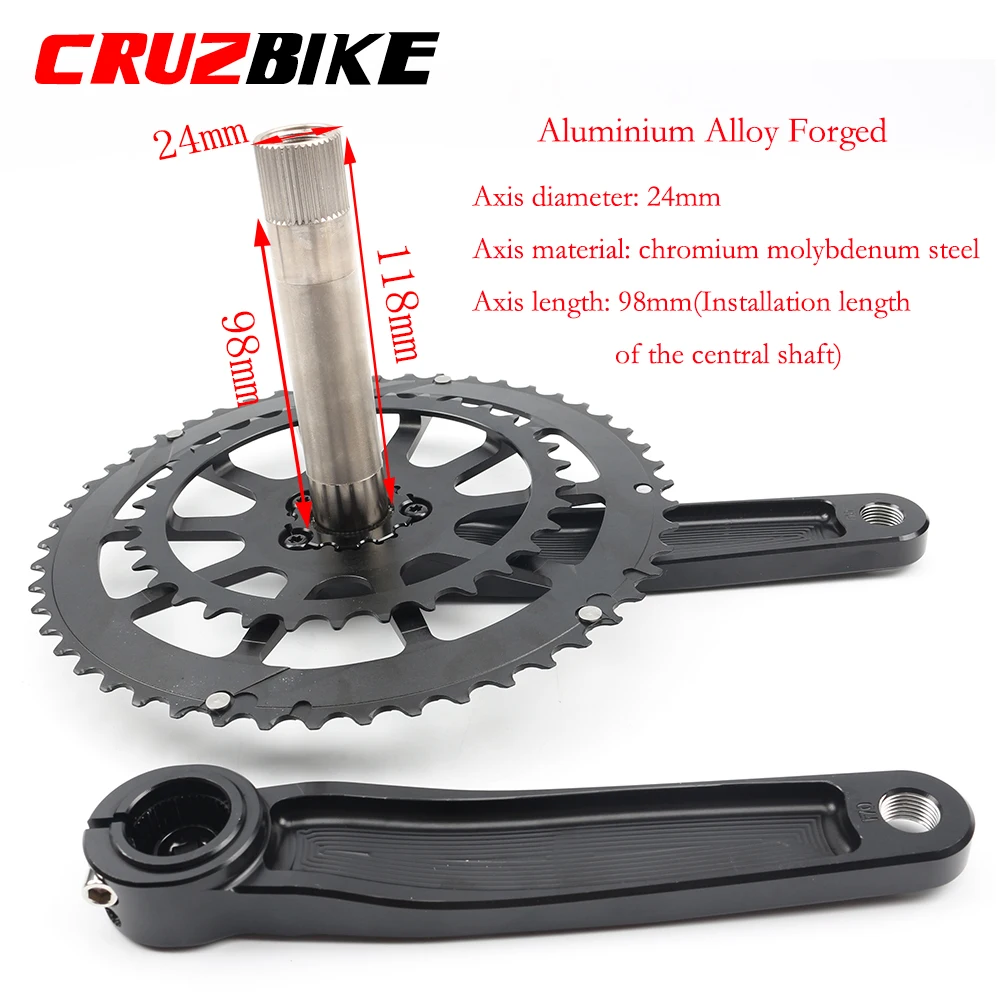 CRUZbike Road Bike Crankset 170mm Crank 7/8/9/10/11/12 Speed