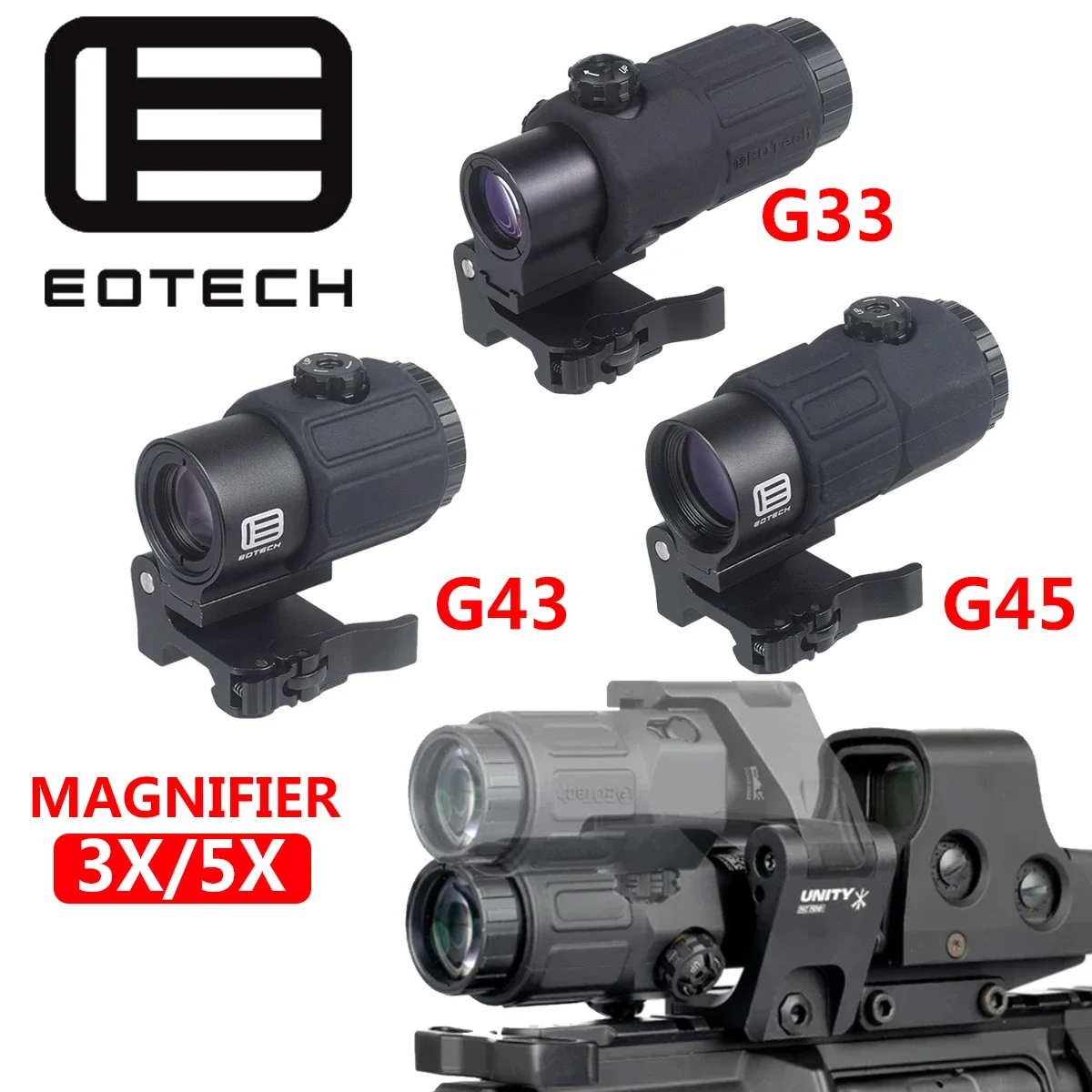 Eotech G33 G43 G45 Sight Fixed 3X 5X Magnifier Scope 551 552 553 558 Holographic Sight UNITY FAST OMNI FTC 2.26" Height Mount tactical magnifier scope rifle scope riflescope mount