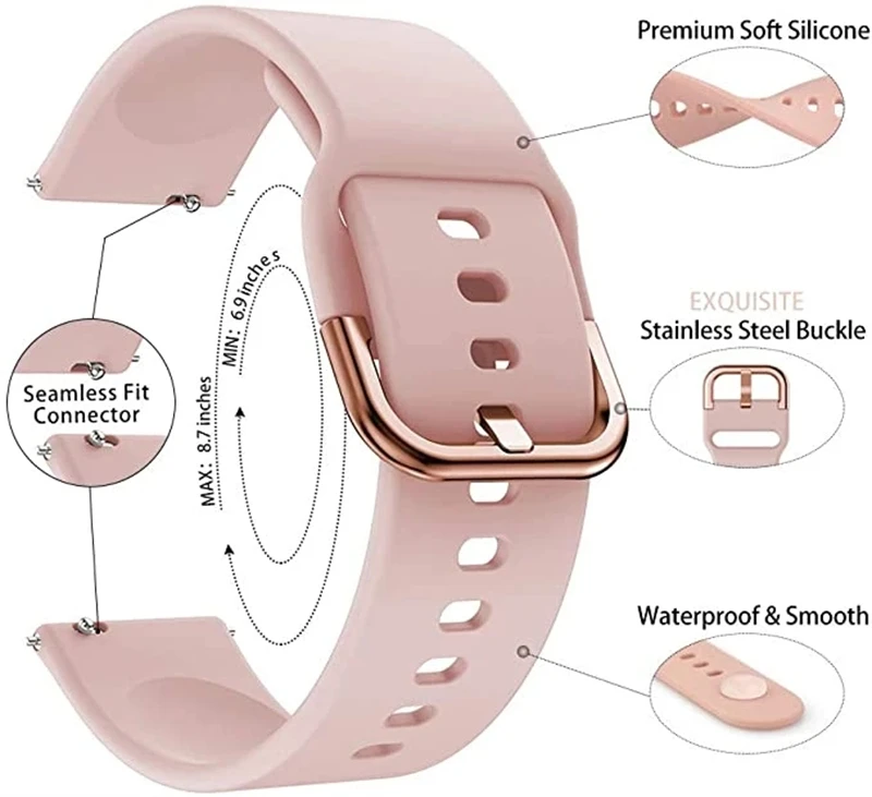 Silicone Watch Strap - 20mm Premium Durable Band in Vibrant Colors