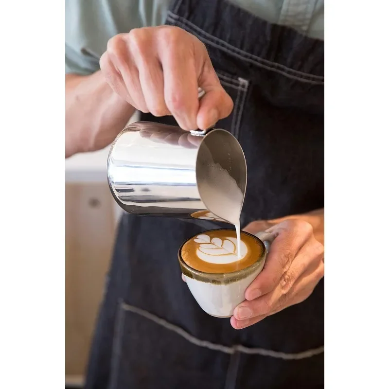 Eddy Steaming Pitcher-Milk Frother Pitcher with Fluted Spout, Premium Barista Tools for