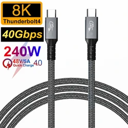 Ultra High - Speed Thunderbolt 4 USB4 Cable - 40Gbps, 8K@60Hz Video, Quick Charge 240W - 0.3m (GRAY)