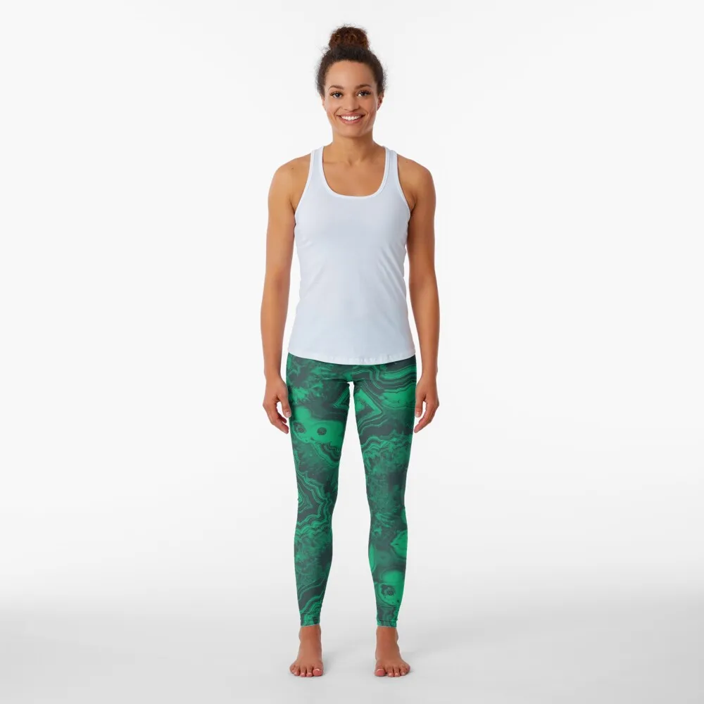 Malachite Print Leggings Sports pants woman gym clothing Womens Leggings