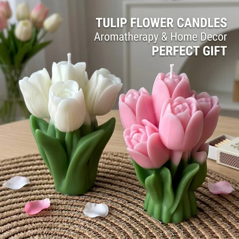 Tulip Scented Aromatherapy Candle - Floral Fragrance for Relaxation and Home Decor Gift