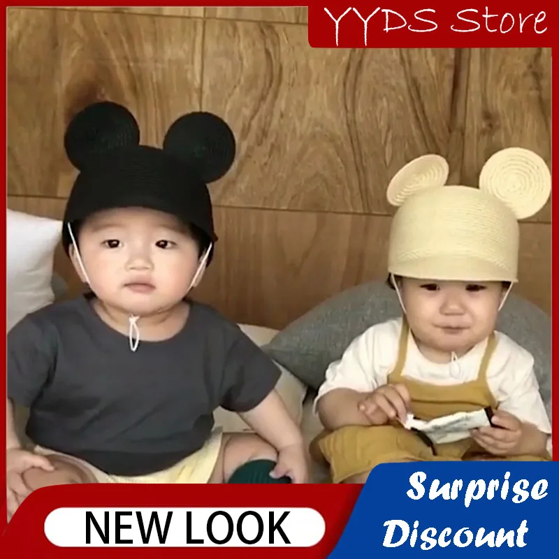 Ins Boys and Girls Baby Big Ears Grass Sun Hat Baby Beach Straw Hat Panama Sunscreen Sun Hat Solid Color Children's Straw Hat ins boys and girls baby big ears grass sun hat baby beach straw hat panama sunscreen sun hat solid color children s straw hat