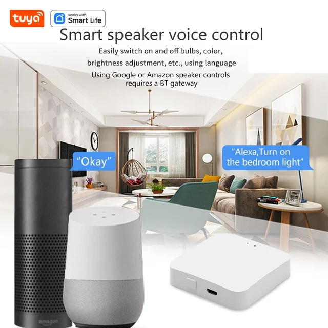 Lâmpada Bluetooth para Casa Inteligente Tuya, Lâmpadas Inteligentes RGB, Lâmpadas Inteligentes dos EUA, Controle Google e Alexa Necessário, Gateway Bluetooth Tuya, E26, 120V 3