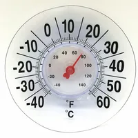 Large 7"  Indoor Outdoor Rubber Suction Cup Window Thermometer 1