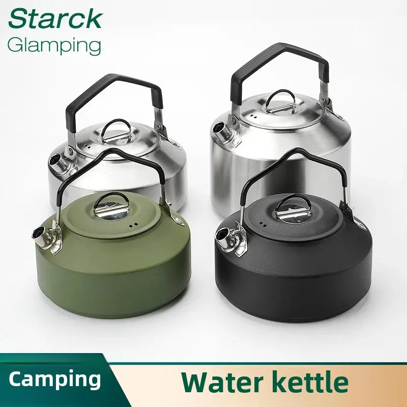 Outdoor Portable Tea Kettle Cooking Pot Water Boiler Coffee Pot Camping Cooking Utensils Chinese Landscape Water Kettle