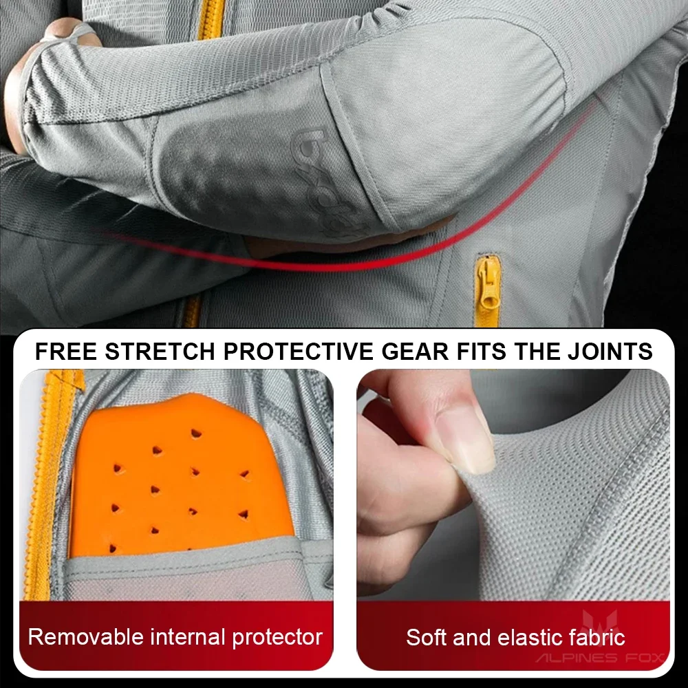 Motorcycle armor jacket Men Summer Breathable Mesh Lightweight Reflective with 7Pcs CE Protective Gear