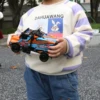 27MHz Llluminated Remote Control Truck US Cab-Behind Engines Vehicle Toys for Boys Radio Control Electric Car with LED Lights 6