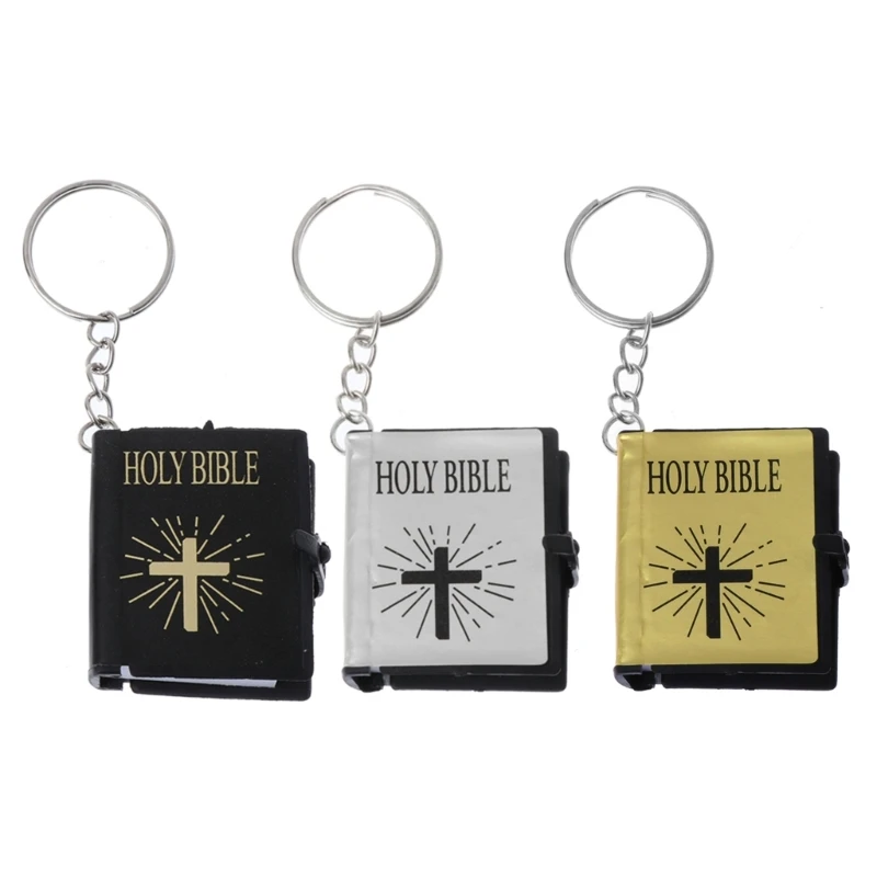 

Mini English Bible Keychain Jesus Ornament Gift for Family Members